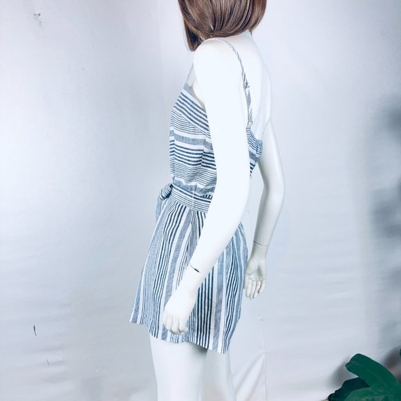 Cynthia Rowley Linen Striped Romper Size 6 - Picture 2 of 9